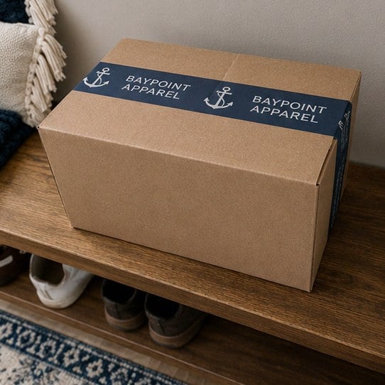 Packing tape with logo — customer photo